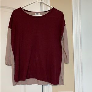 Two toned lightweight sweater